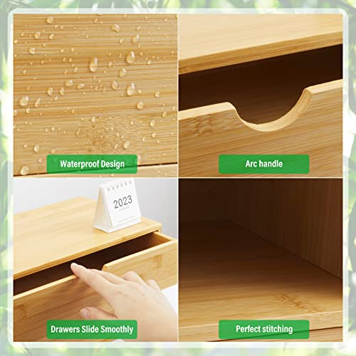 Bamboo Desk Organizer with 3 Drawers E3767