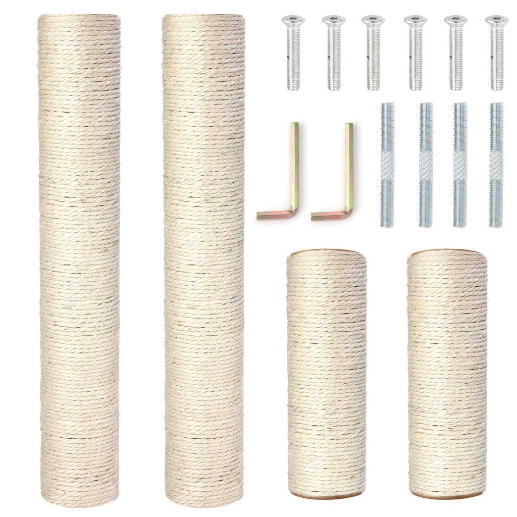 4 Pack Cat Scratching Post Replacement 15.7" 7.9 Natural Sisal Rope Scratcher Posts Refill N8816