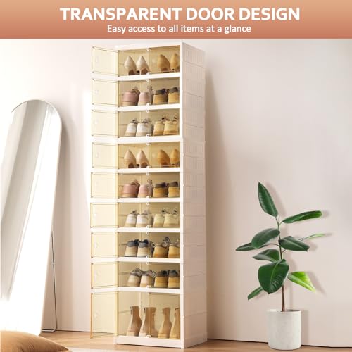 6 Tier 24 Pairs Foldable Plastic Shoe Cabinet Q501351