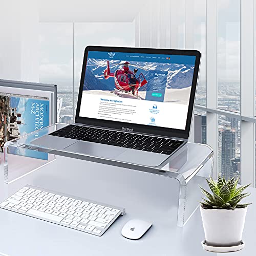 White Clear Acrylic Monitor Stand I180531