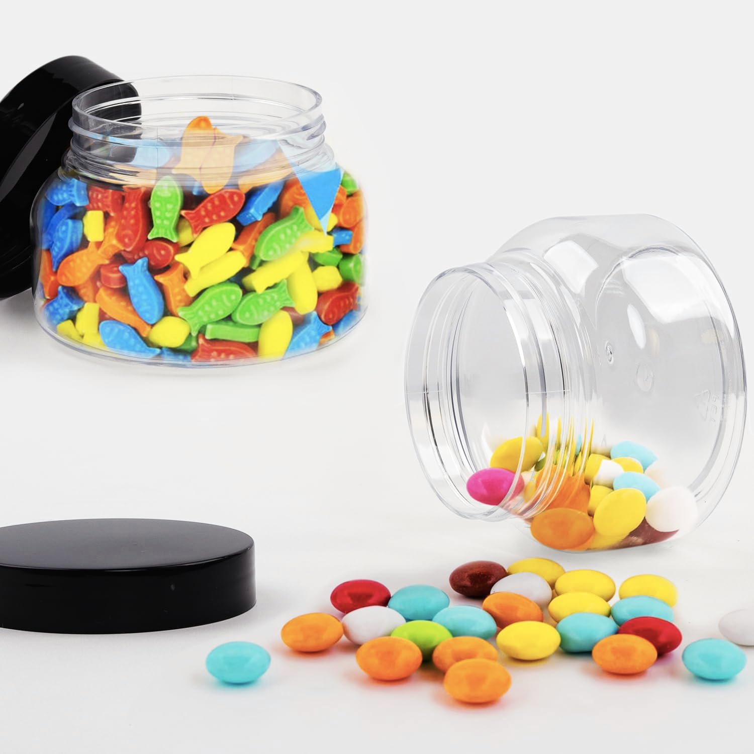8 oz Clear Plastic Jars with Lids, Set of 12 X477765