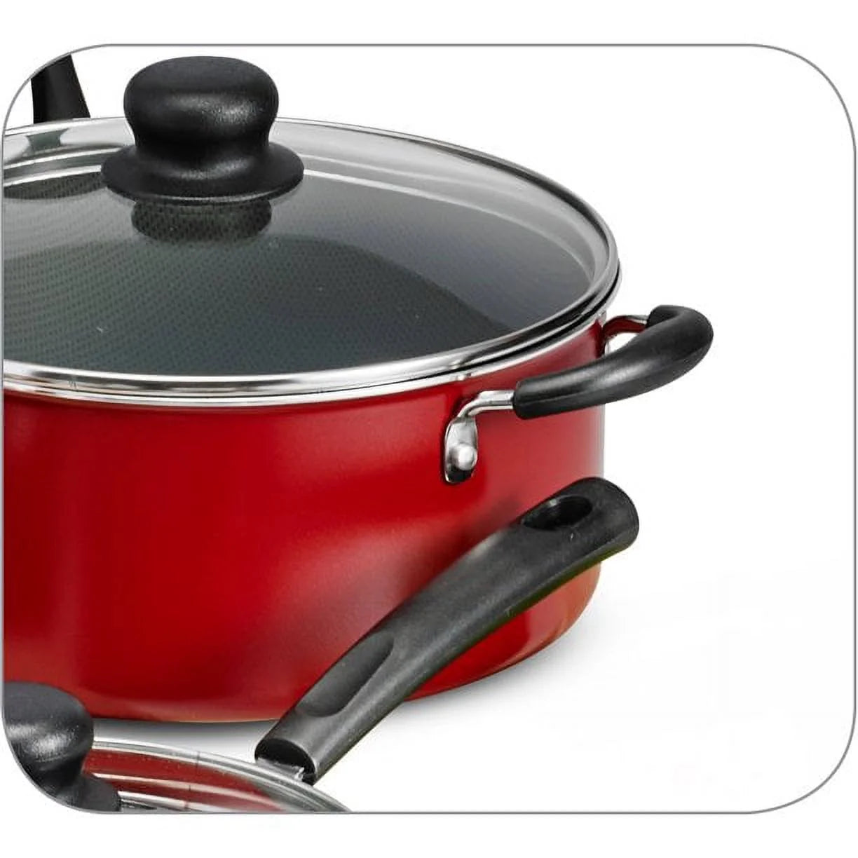 18 Pieces Non-stick Cookware Set, Red P633