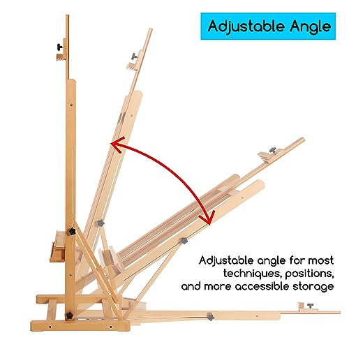 Large Beech Wood H-Frame Artist Easel W6348