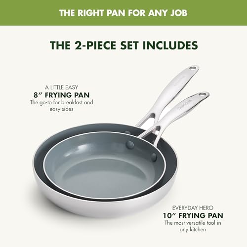Gray 8" and 10" Hard Anodized Ceramic Nonstick Frying Pan Skillet Set I238