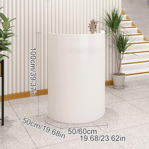 Pink Reception Counter Table with Drawers and Cabinets F8997