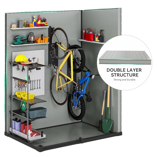 Blue-Gray 5x3 FT Resin Outdoor Storage Shed with Floor X5637