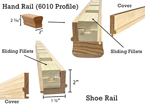 Primed White Wood Colonial Stair Rail Section Kit (7 foot 6 inches) E652