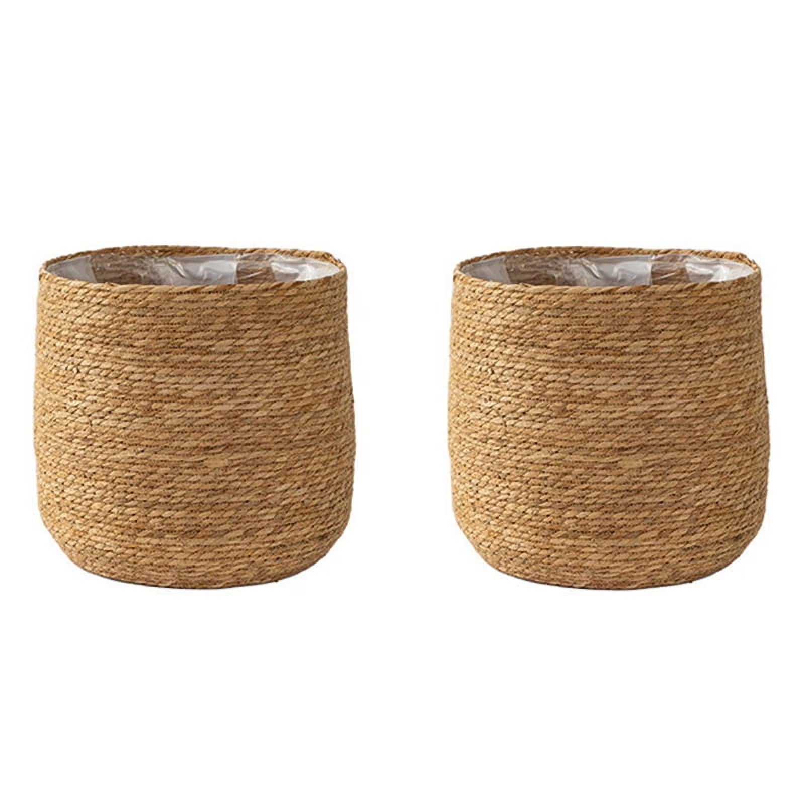 Seagrass Flower Pot - Woven Decorative Basket with Film Insert L355