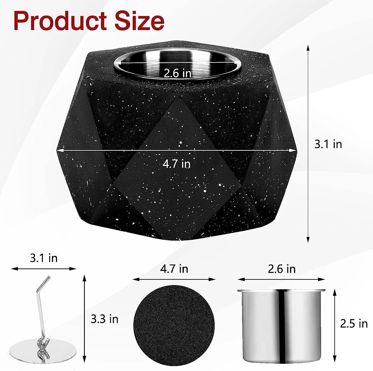 Concrete Tabletop Fire Pit Bowl Alcohol Burner G940067
