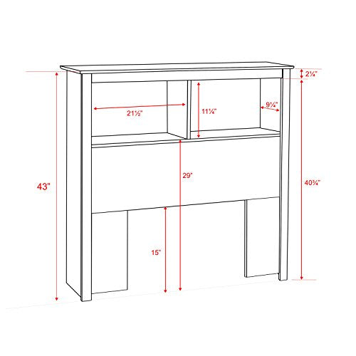 Black King Bookcase Headboard L24461
