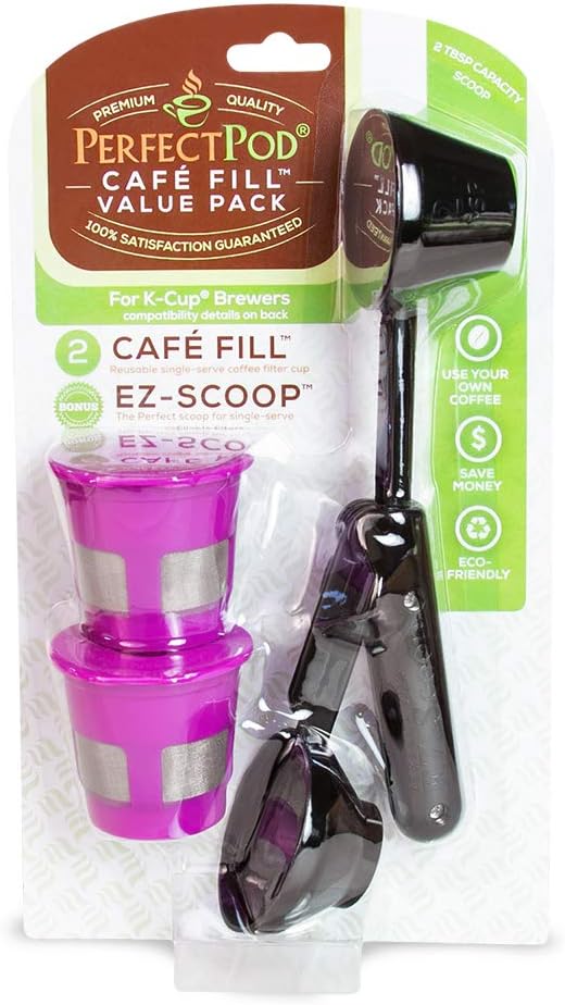 Reusable K Cup Coffee Pod Filters & Scoop T7236