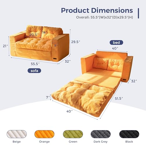 Dark Grey Convertible Sofa Bed R8815