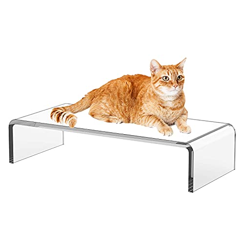 White Clear Acrylic Monitor Stand I180531
