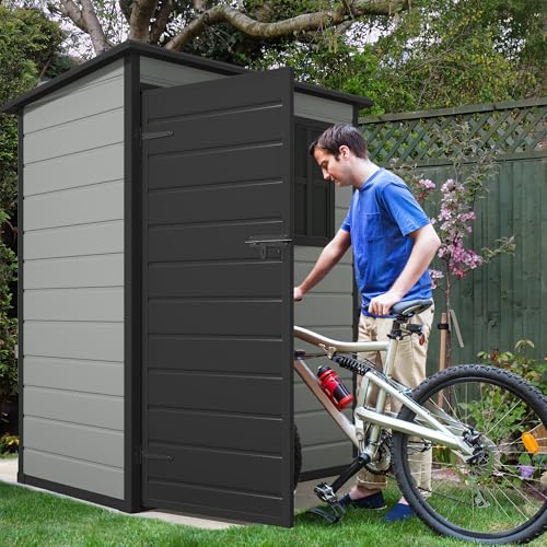 Blue-Gray 5x3 FT Resin Outdoor Storage Shed with Floor X5637