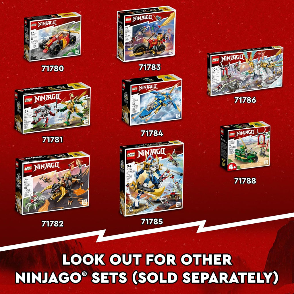 Creative Ninja Brick Box 71787, Toy Storage, Bricks to Build Dojo, Ninja Car, Motorbike, 6 Minifigures P461404