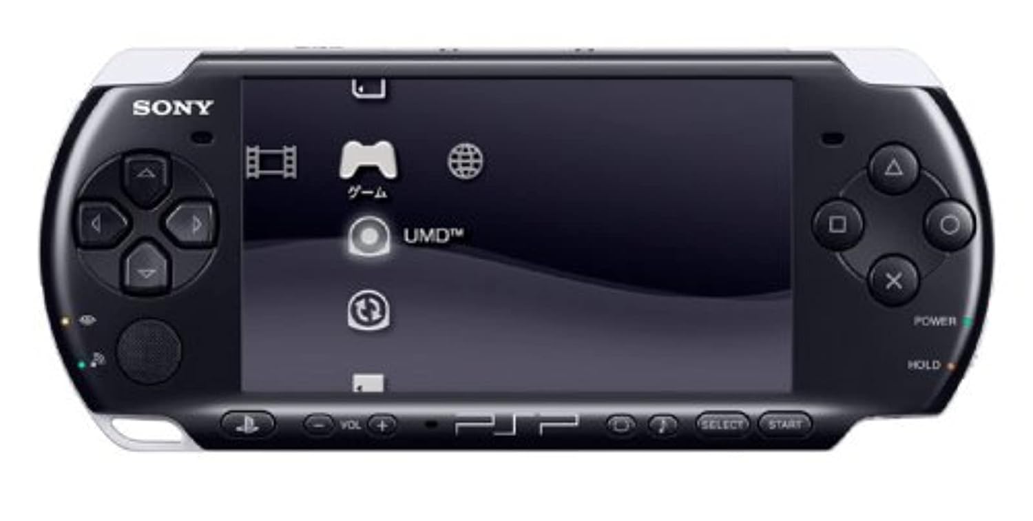 Black PSP Slim and Lite Handheld Gaming Console with 2 Batteries D830