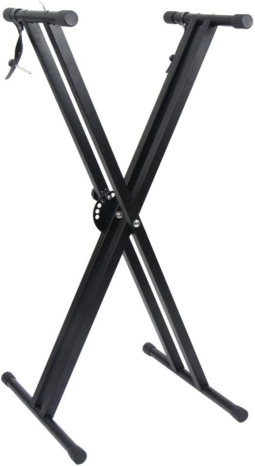 Heavy-Duty Double-X Adjustable Piano Keyboard Stand and Classic Piano Bench H9157