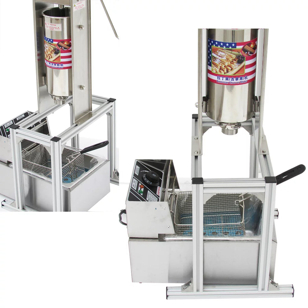 5L Electric Churro Making Machine with 6L Electric Deep Fryer X50132