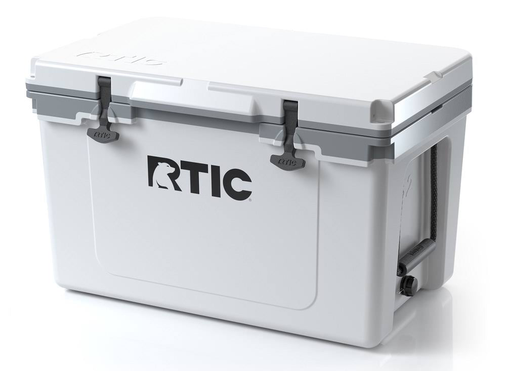 52 Quart White Grey Hard Cooler with Rope Handles and T-Latch Closure V580310