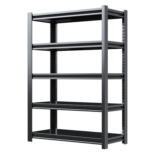 Black 3 Tier Adjustable Height Metal Shelving Unit Y382