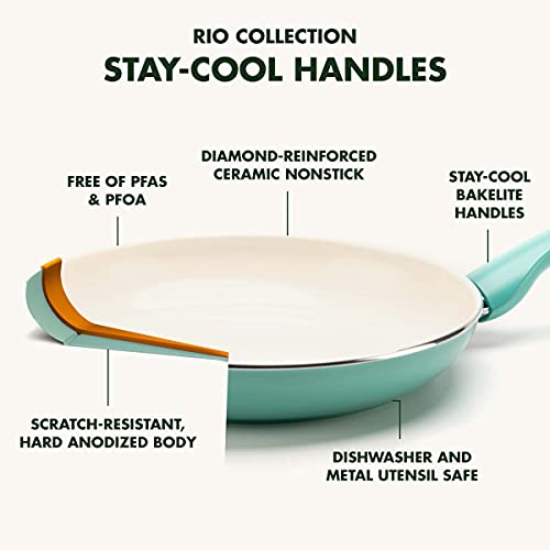 Turquoise 10 inch Ceramic Nonstick Frying Pan Z314