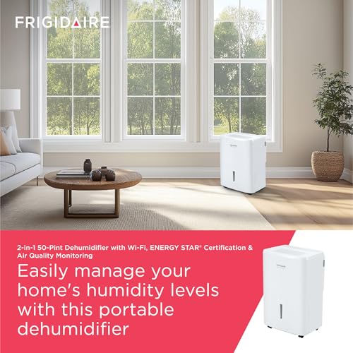 50-Pint Portable Dehumidifier with Wi-Fi, White G183