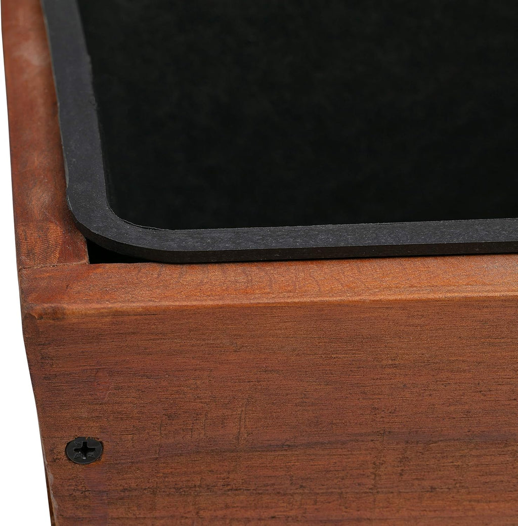 Recycled Wood Rectangular Hanging Planter, 2-Pack, Brown, 18.9" x 7.87" x 7.5" O969157