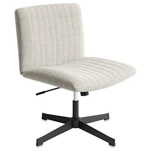 Beige Armless Ergonomic Office Chair With Height Adjustment And Tilt Function G638