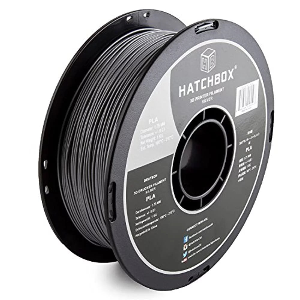 Silver PLA 3D Printer Filament, 1.75 mm, 1 kg Spool M41469