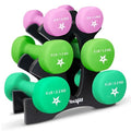 Neoprene Coated Dumbbell Hand Weight Sets with Rack B76428