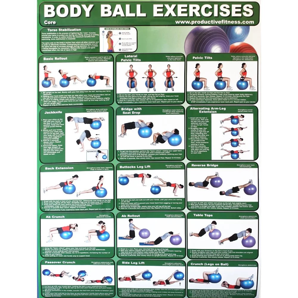 Core Body Ball Exercise Chart C108352