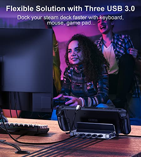 5-in-1 Steam Deck Dock Stand with HDMI 2.0 4K@60Hz, 3 USB-A and USB-C PD Port P743796