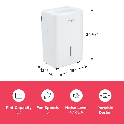 50-Pint Portable Dehumidifier with Wi-Fi, White G183