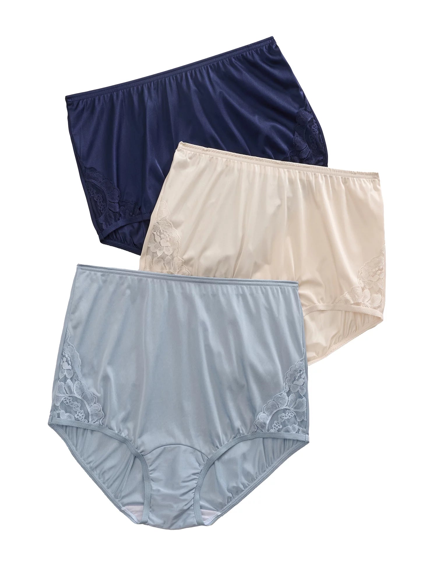 Lace Nouveau Brief Panty - 3 Pack (Mist/Fawn/Navy 8) W7445