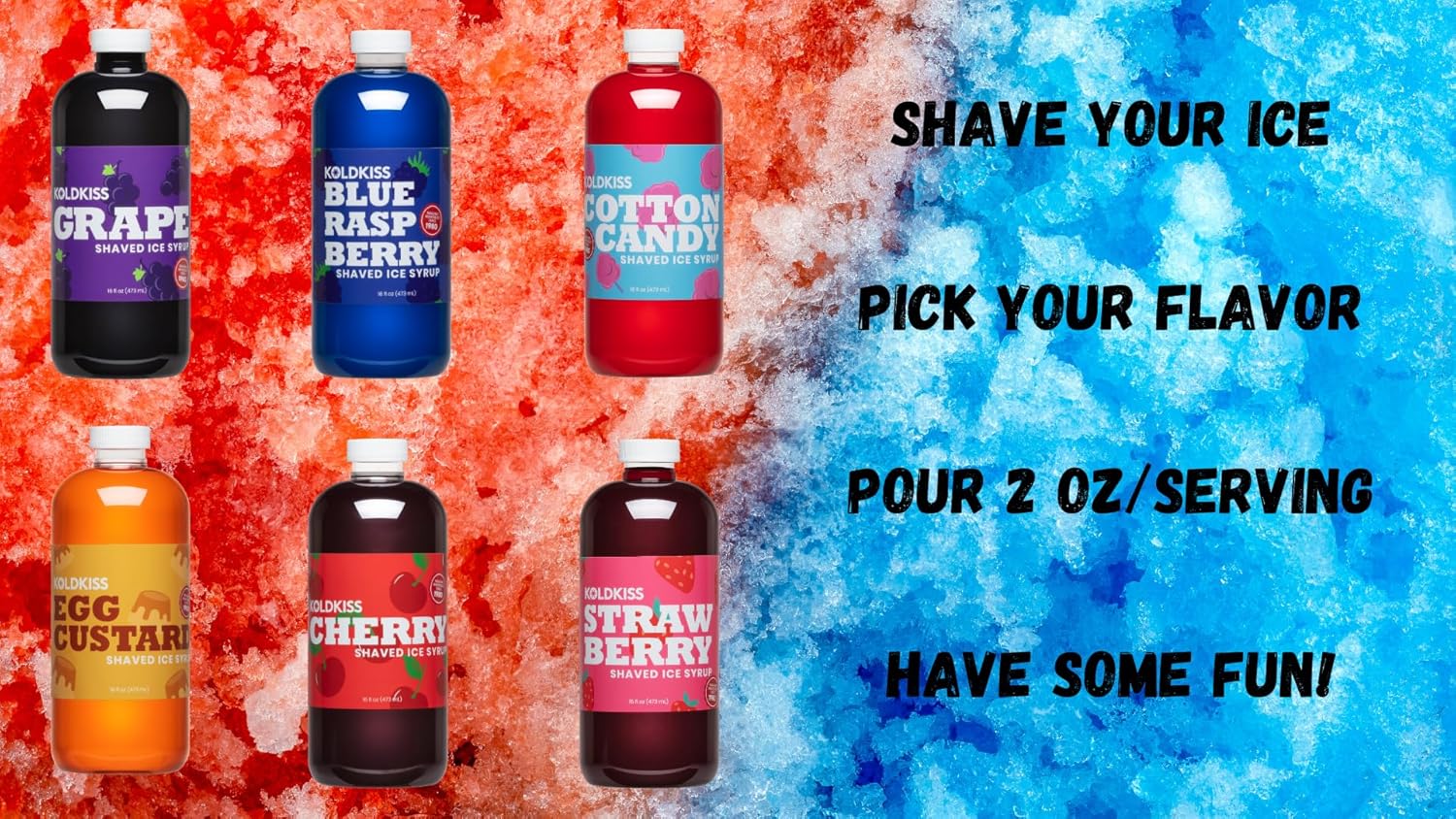 12 Pack 1 Pint Shaved Ice Syrups Z215