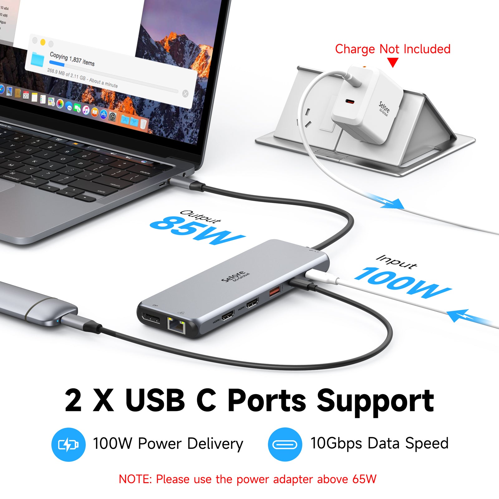 13 in 1 USB C Docking Station Dual Monitor Triple Monitor Hub D81182