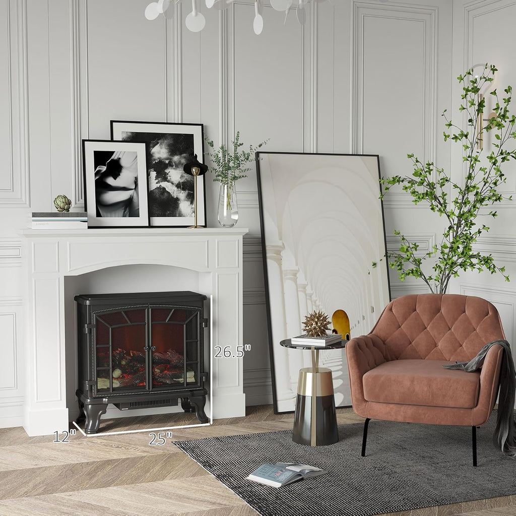 White Fireplace Mantel with Decorative Pattern Interior Width 29" P123497