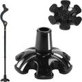 3/4'' Self Standing Rubber Cane Tip Quad Walking Cane Tips with 6 Support Feet Heavy Duty Rubber Cane Tip Base U149494
