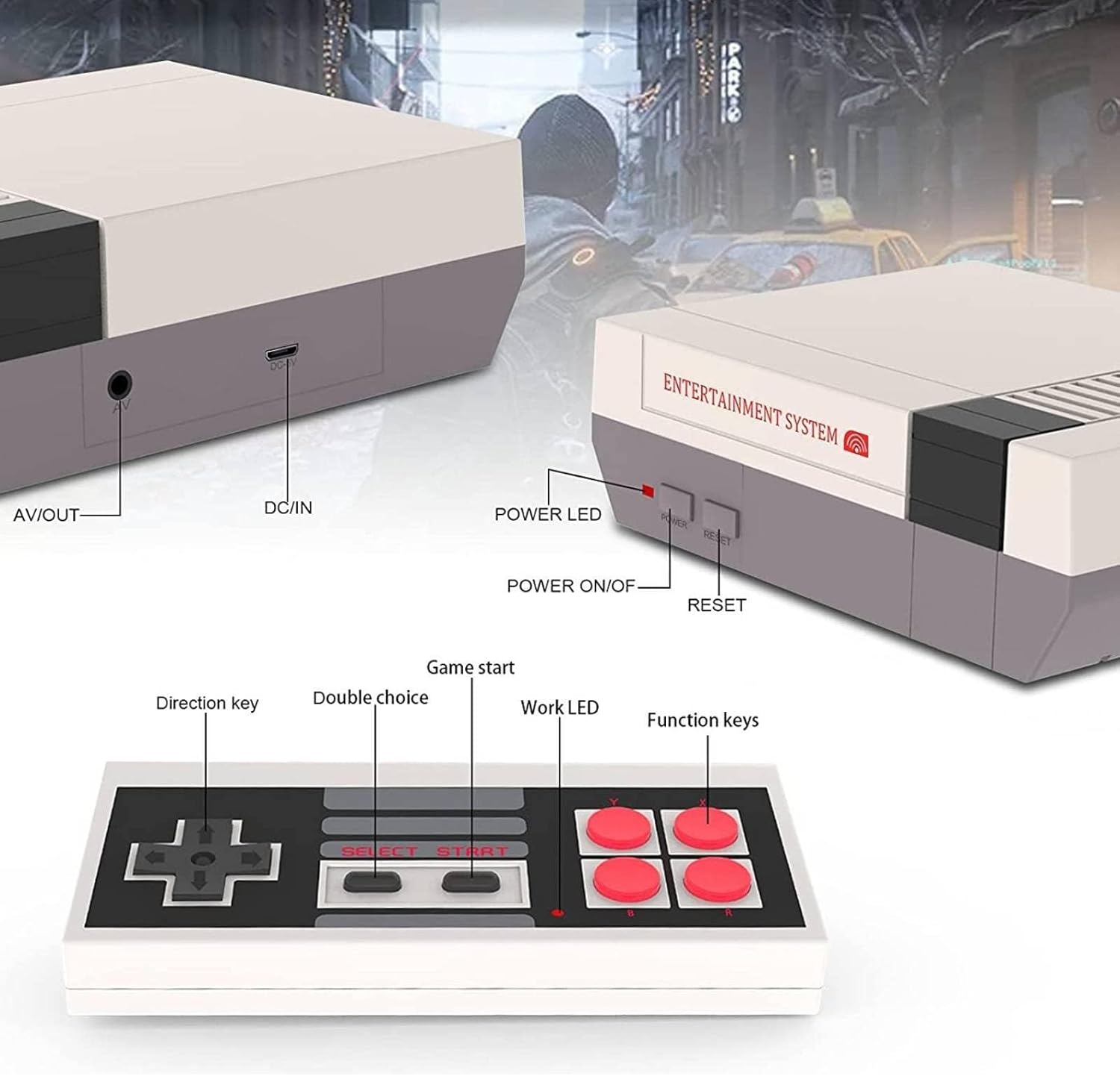 Classic Retro Games Console with Built in 620 Games and 2 Controllers V6376