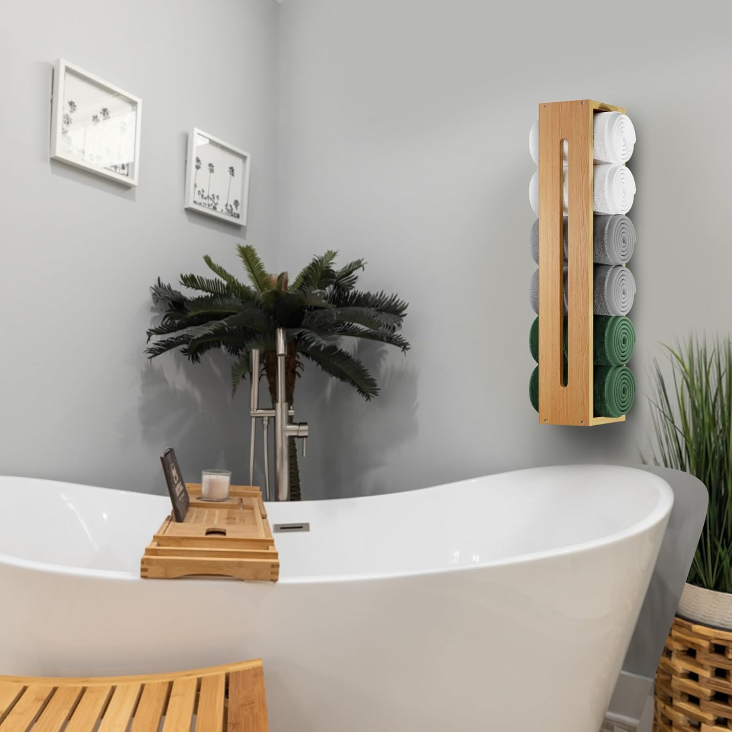 Bamboo Wall Mounted Towel Rack R4940