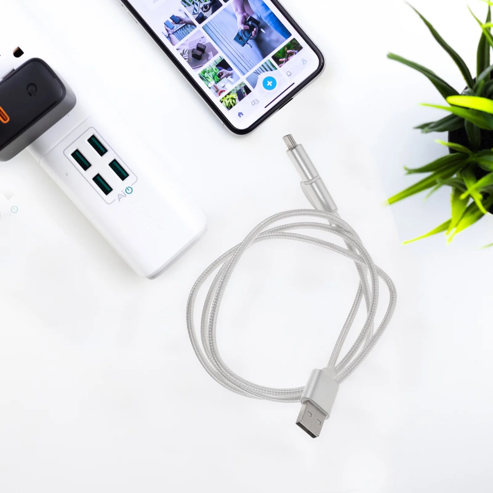 2 Pcs Phone Car Charger Cord Cables Data Line B713
