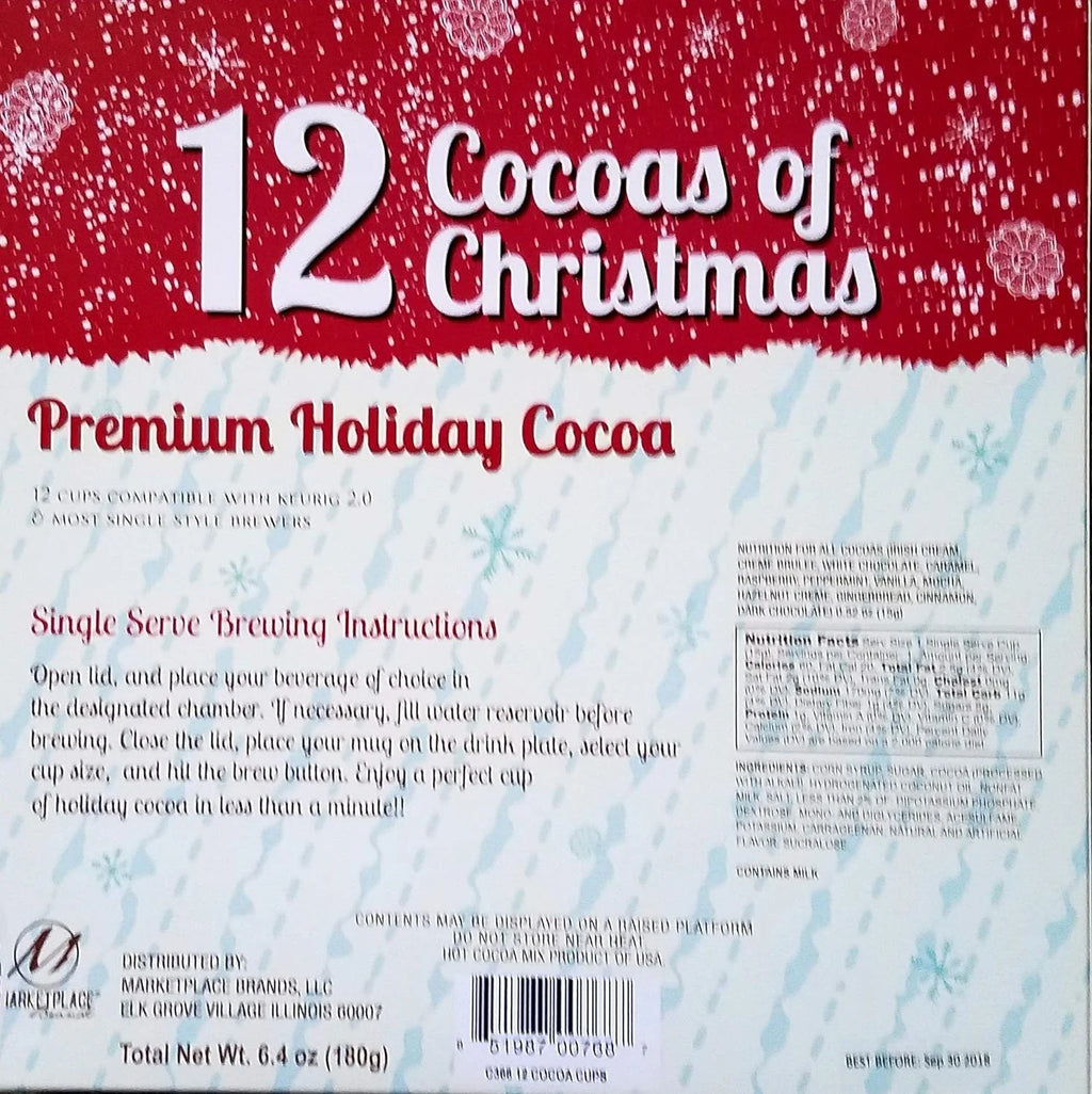 12 K Cups Holiday Cocoa Gift Set O124