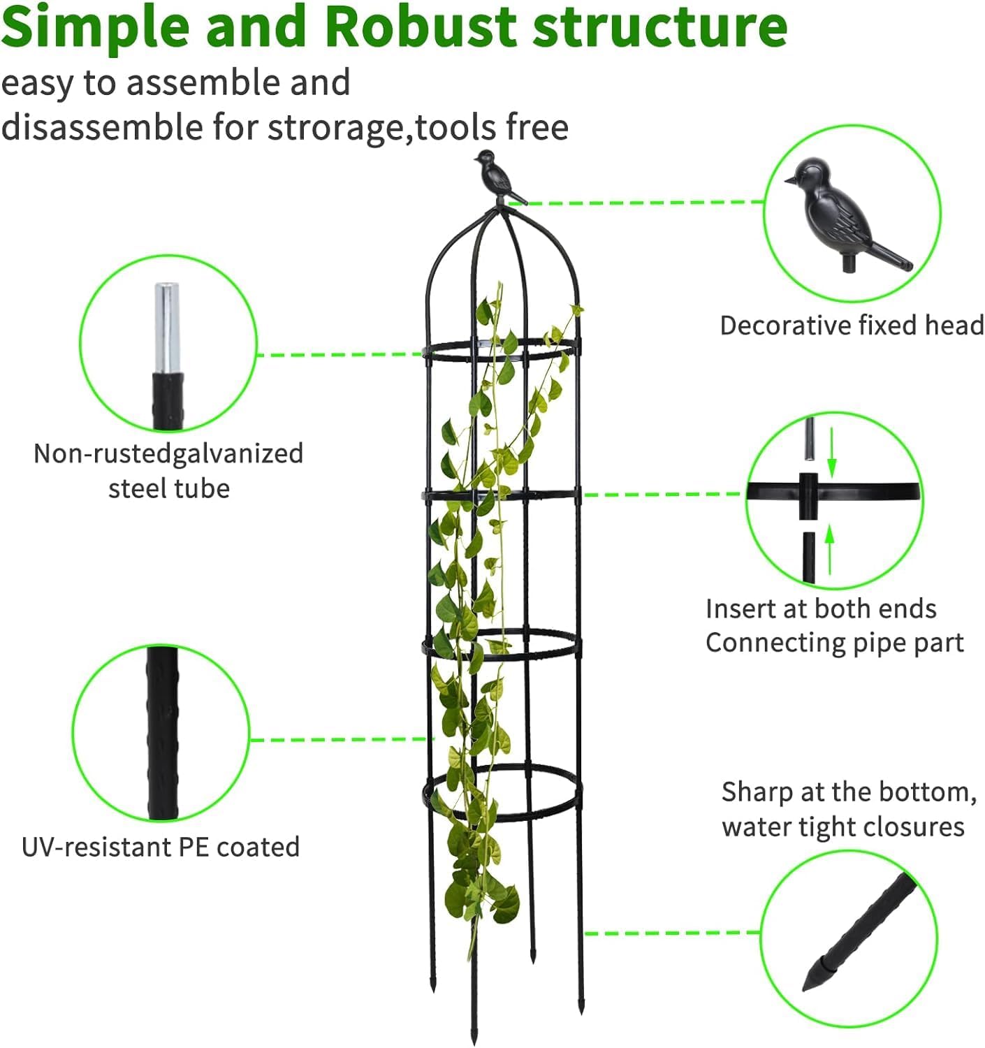 6ft Tall Plant Trellis for Climbing Plants Z677