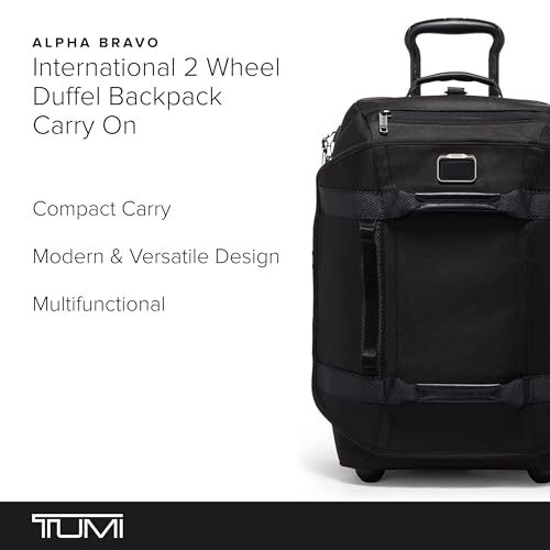 Black Ballistic Nylon 2 Wheeled Duffel Backpack Carry-On G579797