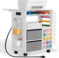 Rolling Craft Cart with Storage Table and Foldable Cabinets G97936