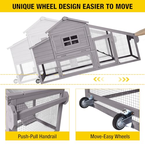 Large Mobile Chicken Coop with Wheels M50400