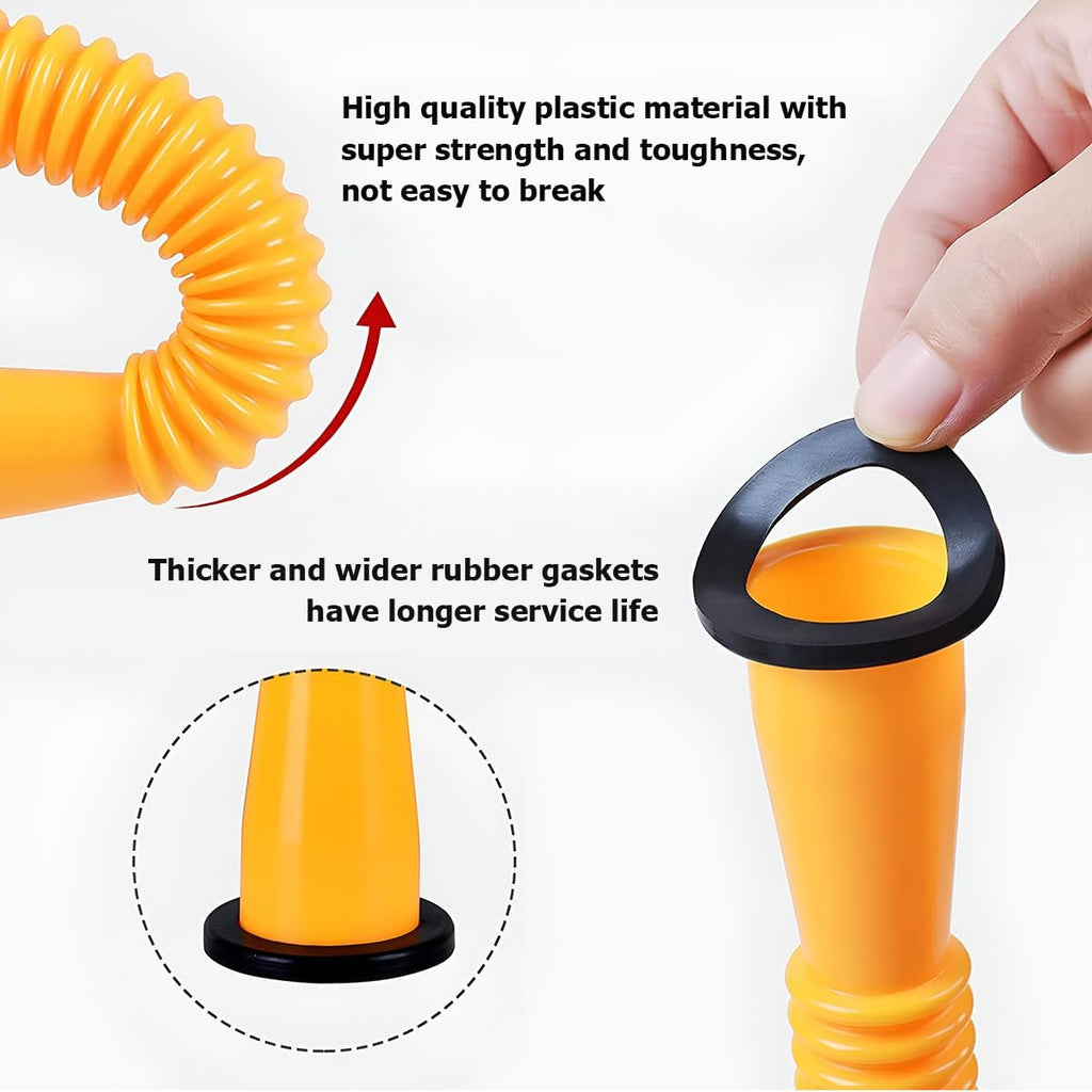 Gas Can Spout Replacement Kits, Flexible Gas Can Nozzle with Screw Collar Caps, Spout Sealing Cap, Rubber Gasket, Replacement Vent Caps B5810