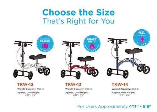 Red Heavy Duty Knee Scooter, 400 lb Weight Capacity M299108