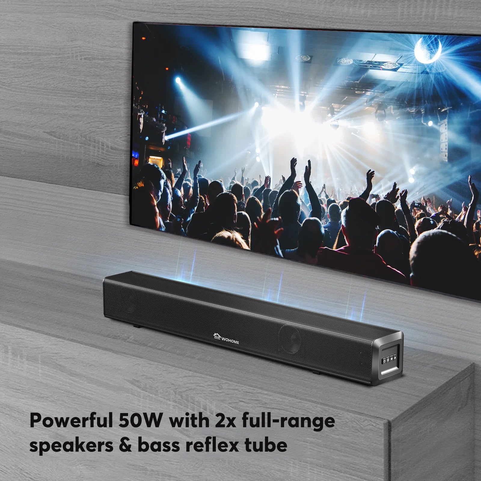 16-Inch 50W Soundbar with Bluetooth 5.0 and Subwoofer H724930