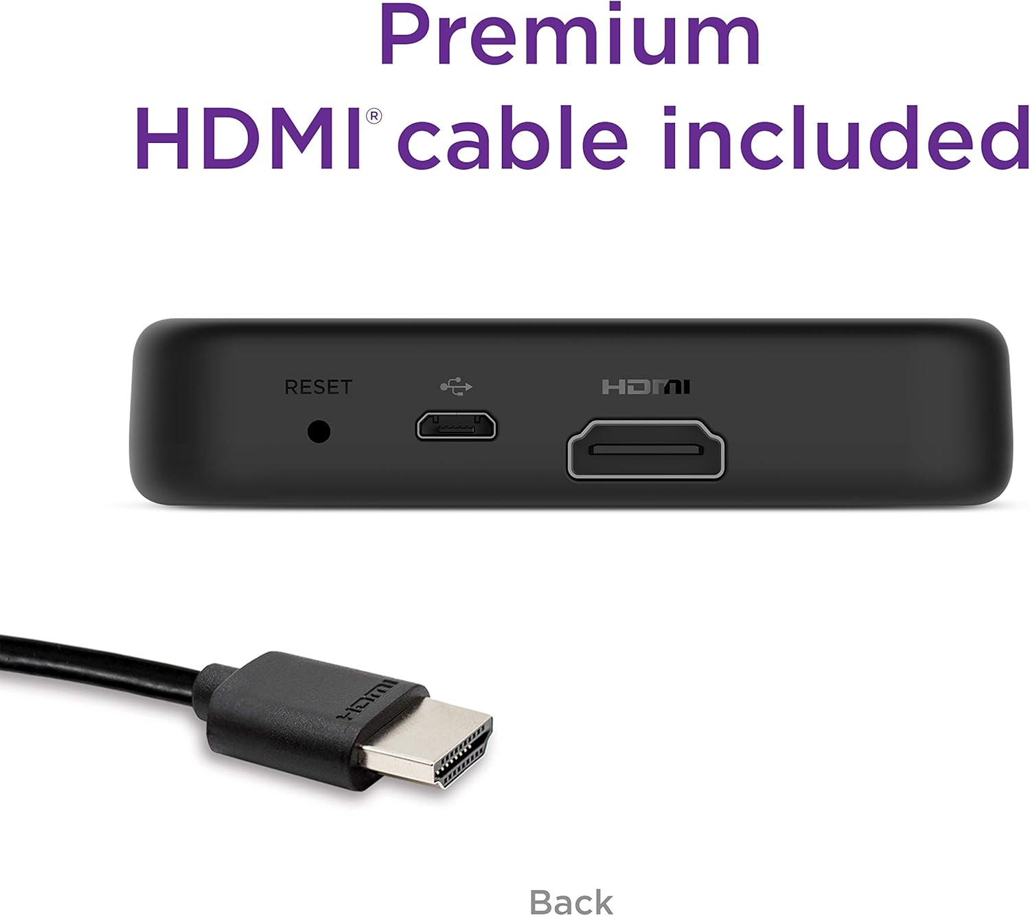 Black HD/4K/HDR Streaming Media Player with Remote and HDMI Cable R880
